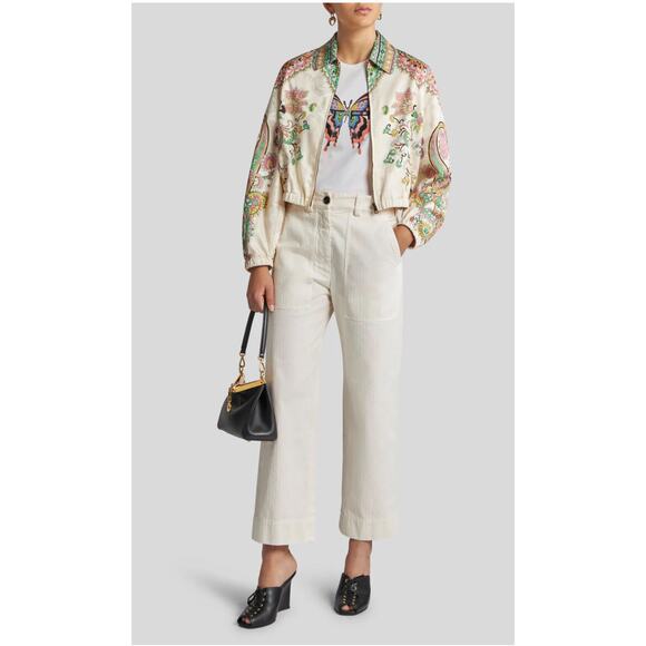 Etro Lucky Charms Bomber Blouson Jacket in Print on Ehite Base IT 42 US 6 - Picture 2 of 5